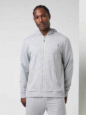 Vuori Men’s Coronado Full Zip Hoodie Light Heather Gray Size L
